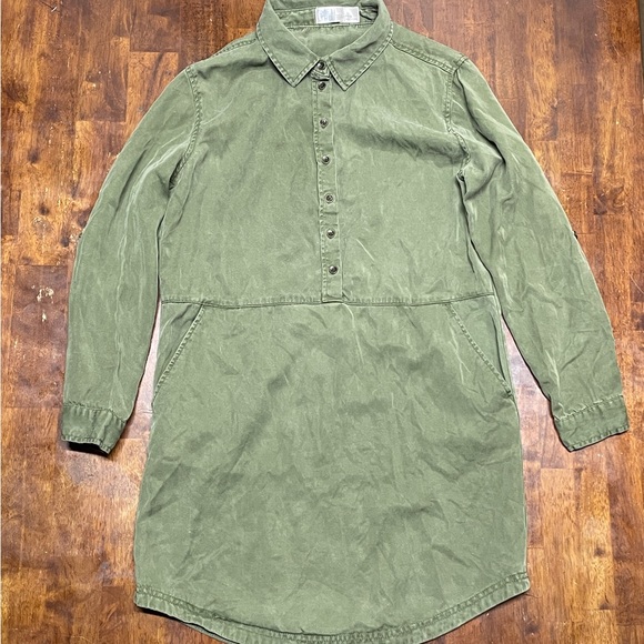 Time & Tru Small Denim Chambray Shirt Dress 1/2 Button Long Sleeve Lyocell Lot - Picture 6 of 11